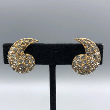 Eisenberg Ice Brushed Gold Tone and Black Diamond Brooch & Earring Set
