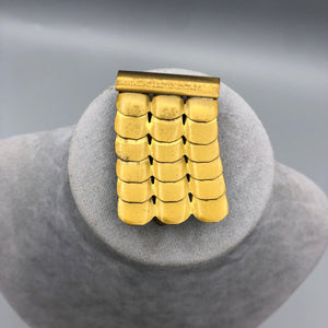 Gold Tone Dress Clip, Articulated Scales, 1.75" x 1.25"