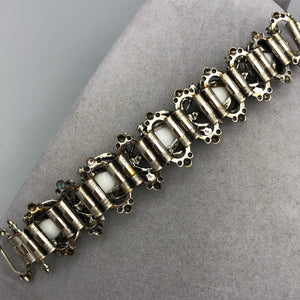 Copper Fluss Milk Glass Bracelet, Book Chain, 7.25" x 1", Reborn by Roxy