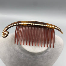 Curved 5" Rhinestone Studded Hair Comb, Faux Tortoise