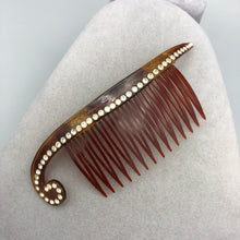 Curved 5" Rhinestone Studded Hair Comb, Faux Tortoise