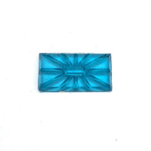 24x13 Art Deco Molded Flat Back Stones, Aqua