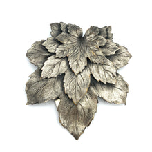 Pewter Tone Leaves Dress Clip, 2"