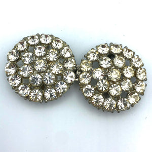 Double Circle Rhinestone Belt Buckle, 2.25" x 1 1/8", Fits 7/8" Belt