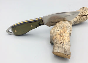 Custom Badger Spear Point Knife with Kirinite Scales and Handmade Sheath