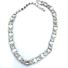 Eisenberg Rhinestone Choker, Emerald Cut and Round, 16"