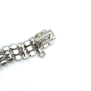 Eisenberg Ice Rhinestone Bracelet with Fat Pears, 7" with Box Clasp and Safety Chain