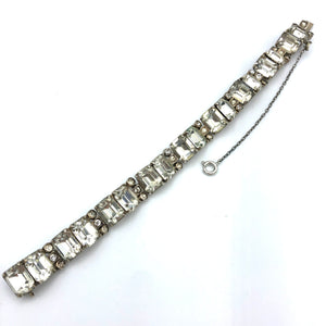 Eisenberg Sterling Bracelet with Push Clasp & Safety Chain, 6.75" x 3/8"