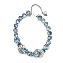 Eisenberg Baby Blue Rhinestone Bracelet, 7" with Box Clasp