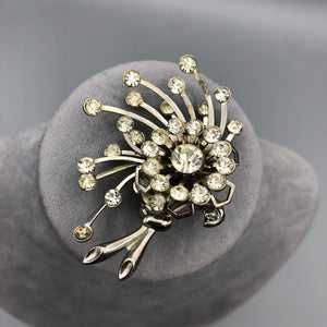 Firecracker Bouquet Brooch in Hyacinth & Siam Ruby Rhinestones, Reborn by Roxy