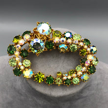 Karu Arke Made In Austria Shades of Green Brooch, 2.75" x 2"