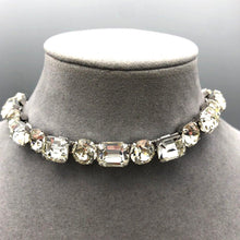 Eisenberg Rhinestone Choker, Emerald Cut and Round, 16"