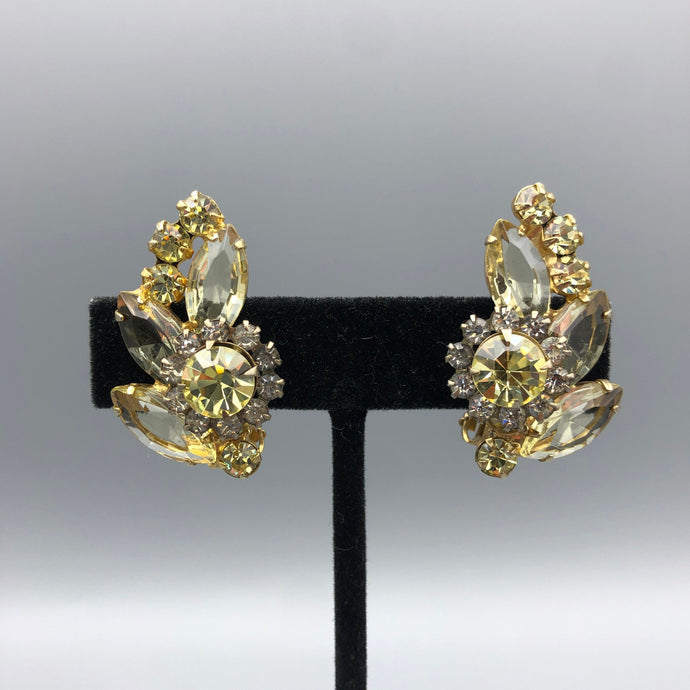 Verified Juliana D&E Lemon Yellow Rhinestone Earrings, 1.5