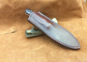Custom Boot Knife with Handmade Leather Sheath
