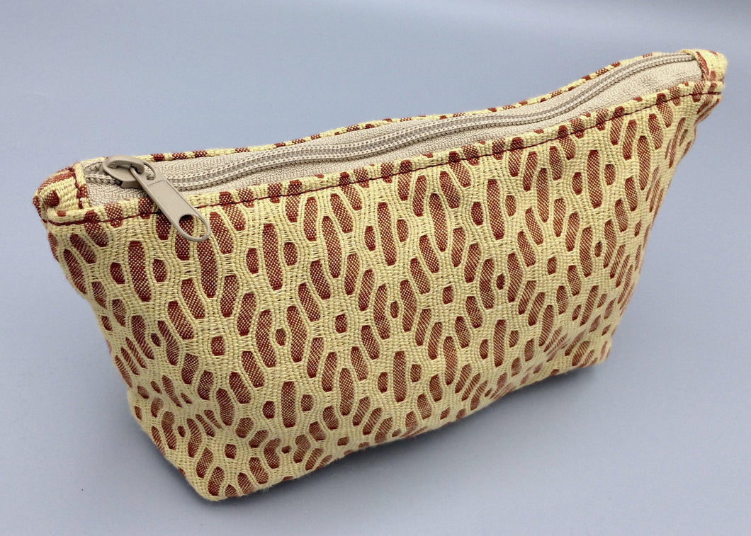 Medium Cherry & Lemon Lace Zippered Pouch, Fully Lined