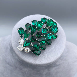 Vintage Signed Eisenberg Emerald Brooch, 2", Reborn by Roxy