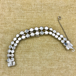 Vintage Signed Eisenberg Ice Rhinestone Bracelet, 7" Hook Clasp, Peridot and Jonquil, Reborn by Roxy