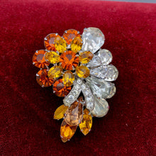 Vintage Signed Eisenberg Madeira and Topaz Brooch, 2 x 1.5", Reborn by Roxy