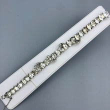 Vintage Signed Eisenberg Rhinestone Bracelet, 7" Box Clasp, Octagons and Icing