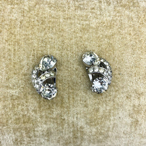 Vintage Signed Eisenberg Rhinestone Earrings, Eggs and Rounds with Icing